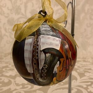 Italian Hand-Painted Musical Instruments Blown Glass Ornament 2007